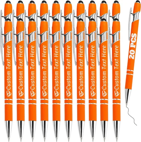 Vista 31 de Bolígrafos personalizados a granel 10 con nombre, grabados con punta de lápiz, bolígrafos de bola personalizados de escritura suave, regalos