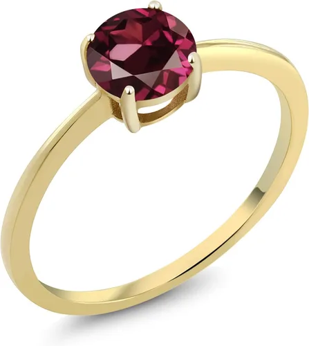 Vista 12 de Gem Stone King Anillo de compromiso solitario con piedra preciosa de oro amarillo de 10 quilates Redondo de 0.236 in Anillo de compromiso