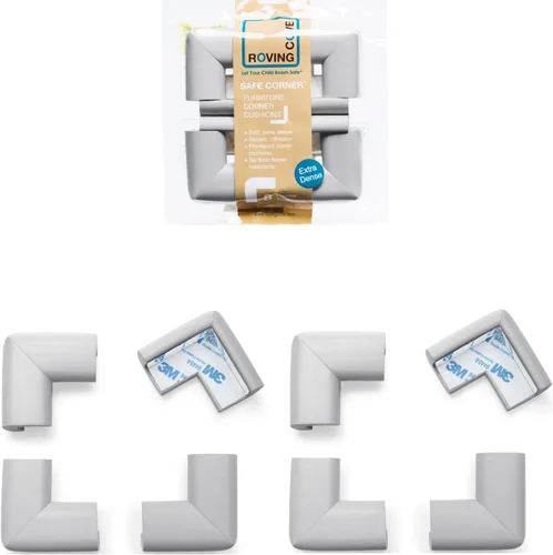 Vista 23 de Roving Cove HeftyFit - Protector de esquina para bebé (4 esquinas grandes), protectores de goma suave de espuma de goma para muebles, adhesivo 3M