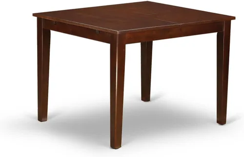 Vista 5 de HomeStock Juego de mesa de cocina de 5 piezas para 4 personas, incluye una mesa de comedor rectangular con hojas y 4 sillas Parson de tela de lino
