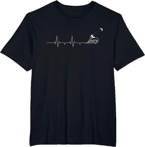 Vista 28 de Heartbeat EKG Pulse Kitesurf Kitesurf - Camiseta de kitesurf, Negro, S