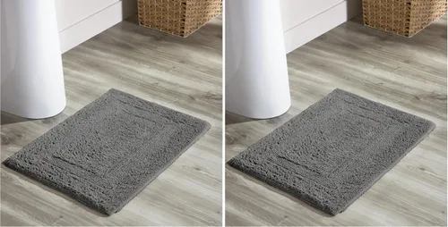 Vista 6 de Better Trends Alfombras de baño 100% algodón suave con mechones, de 17" x 24", absorbente de agua, reversible, lavable a máquina, para decoración
