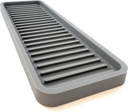 Vista 33 de Bandeja organizadora para fregadero de cocina de silicona, soporte de esponja y protector de encimera Plato y bandeja dispensadora de jabón