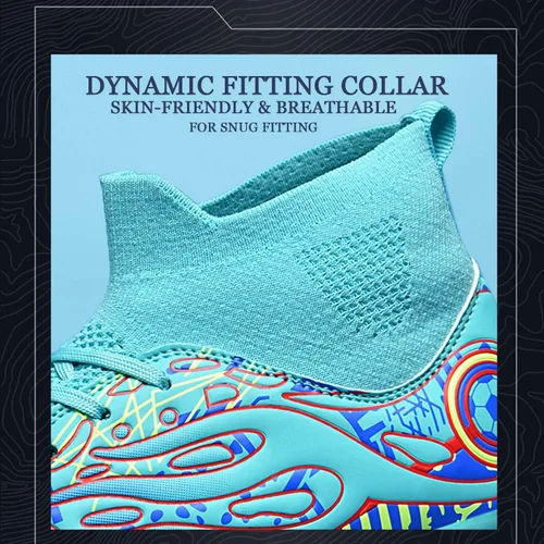 Vista 3 de HESBITEUL Zapatos de fútbol cómodos para hombre, para exteriores, interiores, para niños, para estudiantes de fútbol, zapatos deportivos de alta