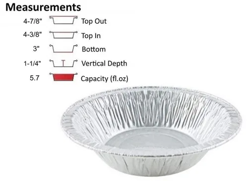 Vista 2 de Durable Embalaje de moldes de aluminio para tartas, tarta, 5.7 oz, 5 "diámetro X 1.25"h, plata, 1,000/cartón