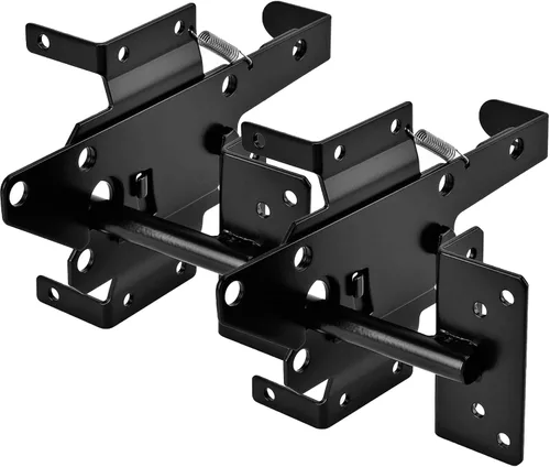 Vista 9 de Pestillo de puerta autobloqueante, montaje en poste resistente, palanca de gravedad automática, cerradura de puerta de valla de madera/PVC