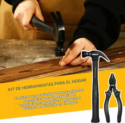 Vista 5 de DEKOPRO Juego de herramientas de 150 piezas, kit de herramientas manuales para el hogar, kit de herramientas de reparación del hogar con caja