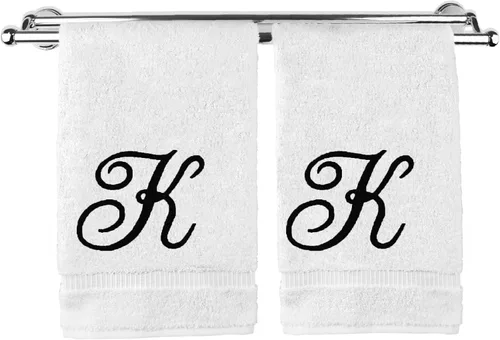Vista 33 de Toalla de mano con monograma, regalo personalizado, 16 x 30 pulgadas, extra absorbente, 100% algodón turco, acabado de rizo suave, para baño, cocina