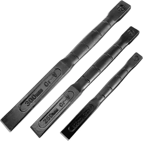 Vista 9 de WEDO Cincel plano, grado industrial, tamaño 8 pulgadas, longitud 7.874 in, acero CR-V, forjado a presión, tratamiento térmico, pulido negro