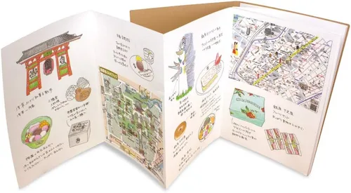 Vista 3 de Cuaderno japonés de acordeón premium, álbum de recortes, perforado, A4, cuadrícula, negro