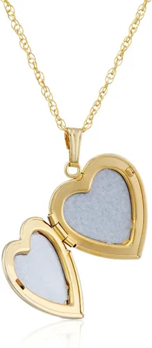 Vista 2 de Amazon Essentials Collar con medallón de corazón de flores grabadas de 14 quilates, 18 pulgadas (anteriormente colección Amazon)