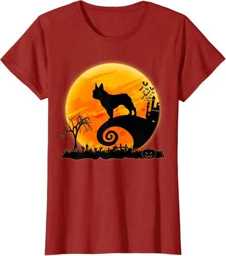 Vista 51 de Camiseta divertida de disfraz de Halloween para perro y luna de Bulldog francés, Negro, S