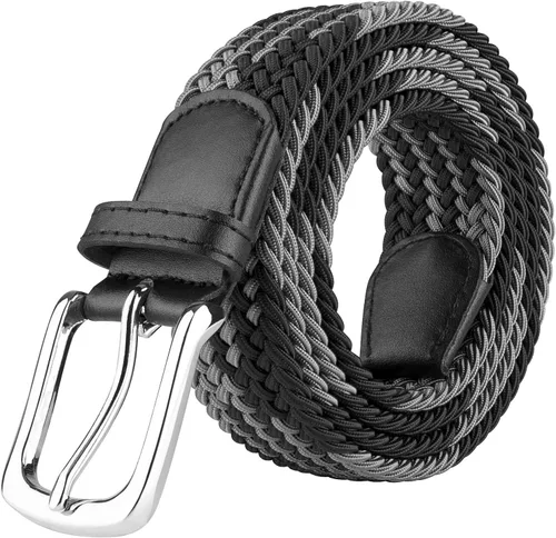 Vista 9 de JUKMO Cinturón trenzado elástico, cinturón tejido elástico en caja de regalo