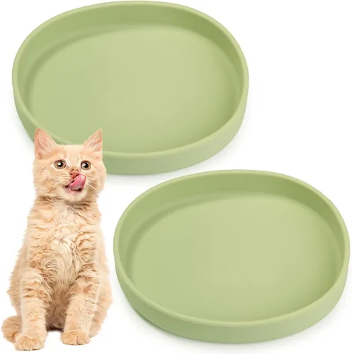 Vista 15 de BNOSDM Plato de Comida de Silicona para Perros, Cuenco Poco Profundo para Perros, Plato Plano para Gatos, 1 Paquete, Platos Pequeños para Cachorros