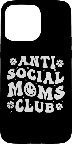 Vista 28 de iPhone 16 Anti Social Moms Club - Retro Funny Mom Life Mothers Day Mom Case