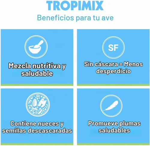 Vista 5 de Hari Hagen Tropimix - Alimento enriquecedor para loros pequeños, 20 libras (20.0 lbs) - HARI Alimento para loros pequeños con semillas, frutas