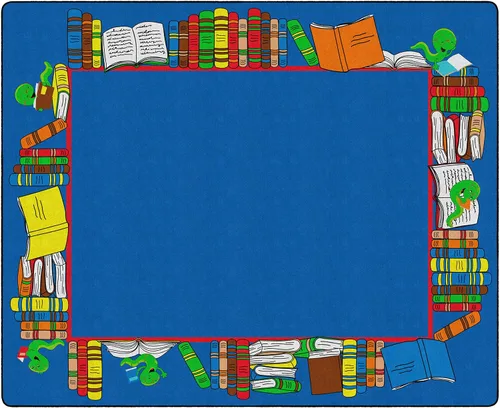 Vista 8 de Flagship Carpets Alfombra educativa multicolor con borde de gusano de libro, para dormitorio de niños, alfombra de sala de juegos, área
