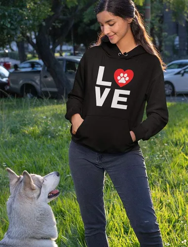 Vista 2 de Tstars Sudaderas con estampado de huellas de perro para mujer, con capucha para amantes de los animales