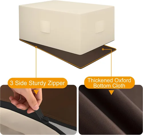 Vista 2 de HDCAXKJ Fundas impermeables para muebles de patio, funda para tumbona para exteriores, funda resistente con cremallera, resistente a la intemperie