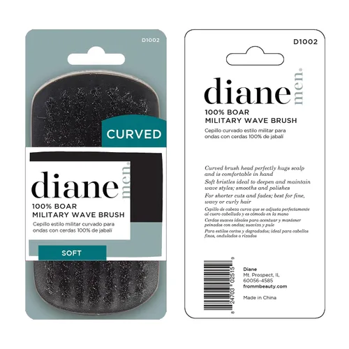 Vista 6 de Diane Cepillo curvo de cerdas de jabalí 100% para hombres y mujeres, desenredante, suavizante, estilos de ondas para cabello fino a medio, restaura