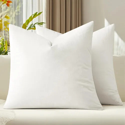 Vista 5 de VAKADO Juego de 2 fundas de almohada de terciopelo beige crema de 16 x 16 pulgadas, fundas de cojín cuadradas suaves y sólidas, decoración del hogar