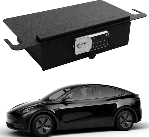 Vista 8 de WASAI Bóveda de seguridad para debajo del asiento: caja fuerte para cajones debajo del asiento inferior compatible con TESLA modelo Y 2021-2023