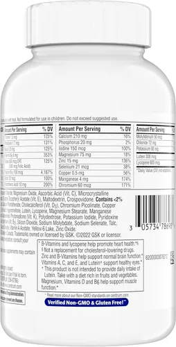 Vista 15 de Centrum Minis Silver Multivitamínico para hombres 50 Plus, suplemento multivitamínico/multimineral, vitamina D3, vitaminas B y zinc, ingredientes