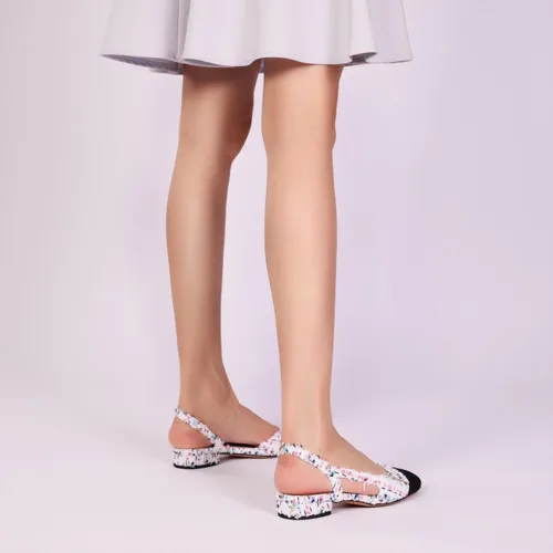 Vista 3 de JiaBinji Zapatos planos para mujer con puntera redonda cerrada en dos tonos