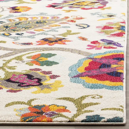 Vista 3 de SAFAVIEH Colección Monaco - Alfombra para pasillo, 2.2 x 6 pies, color marfil y multicolor, diseño floral bohemio, no desprende pelusa y de fácil