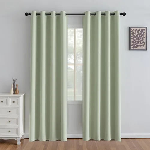 Vista 63 de IGEMAEVE Cortinas opacas de tamaño personalizado para dormitorio, 100 % opacas, 1 panel, aislamiento térmico, cortinas de oscurecimiento