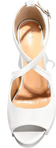 Vista 6 de mysoft Sandalias de tacón con punta abierta para mujer, de tacón alto, con tiras cruzadas, elegantes zapatos de vestir de graduación