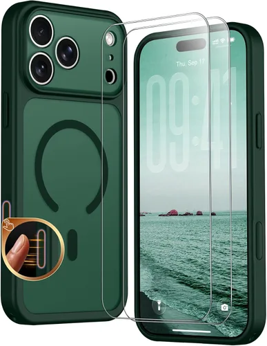 Vista 206 de SPIDERCASE Funda magnética translúcida diseñada para iPhone 11, con 2 protectores de pantalla de vidrio templado, antihuellas, para iPhone 11 de 6.1
