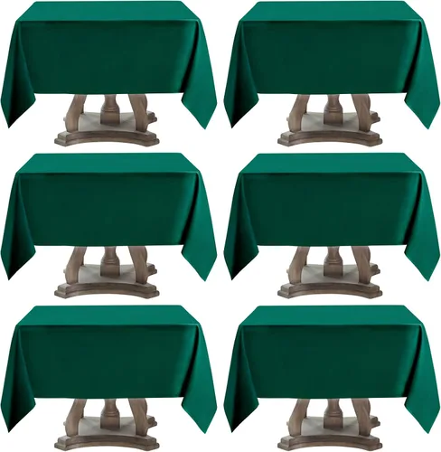 Vista 55 de Mantel Cuadrado 52 x 52 Pulgadas Manteles Negros Resistente a Manchas y Arrugas Lavable de Poliéster para Fiestas, Buffets y Bodas Mantel