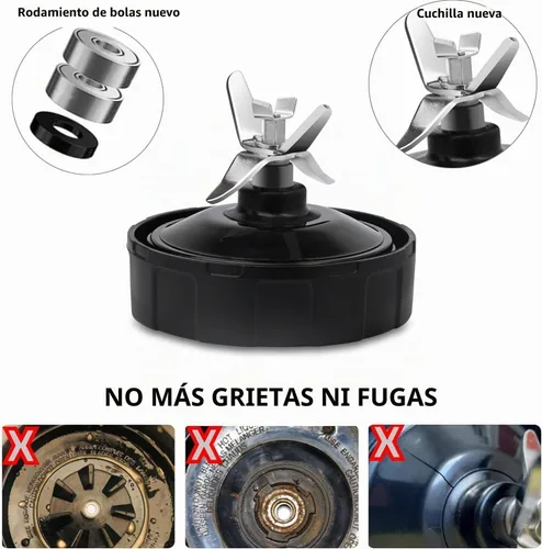 Vista 5 de Paquete de 2 piezas de repuesto para licuadora Ninja – Cuchilla de licuadora Ninja de grado premium de 7 aletas para vasos de licuadora Ninja