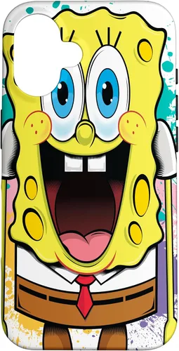 Vista 32 de Funda para iPhone 17 de Bob Esponja con salpicaduras de pintura
