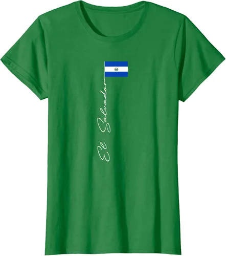 Vista 32 de Camiseta patriótica con bandera de El Salvador, Negro