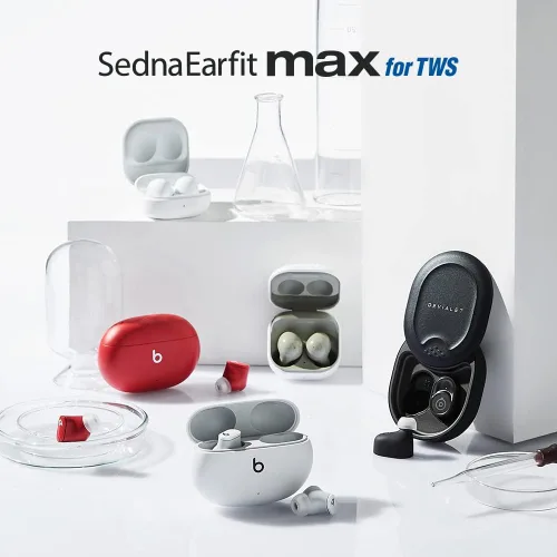 Vista 4 de AZLA SednaEarfit MAX para TWS, puntas de auriculares para Beats, silicona médica
