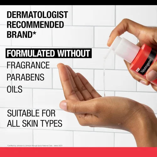 Vista 5 de Neutrogena Stubborn Texture Limpiador facial diario para acné, lavado facial de ácido salicílico + ácidos glicólicos y polihidroxi, sin fragancia