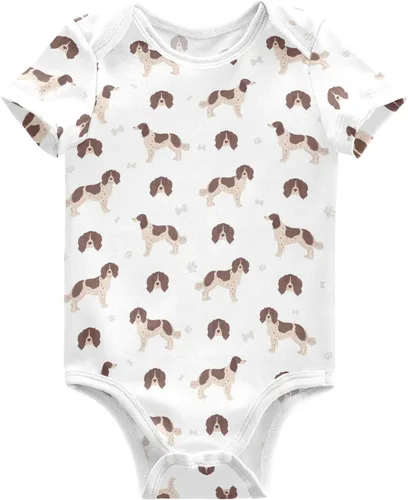 Vista 5 de vvfelixl Trajes de bebé lindos conjuntos de cachorros de manga corta de algodón ropa de bebé para niños niñas 0-24 meses