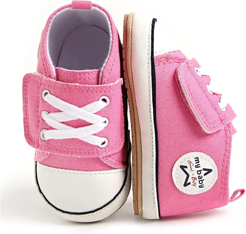Vista 3 de GAISUMMI Unisex Baby Girls Boys Shoes Infant Canvas Sneakers Anti-Slip Rubber Sole Newborn Crib Shoes Toddler Outdoor Athletic First Walkers