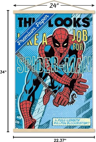 Vista 7 de Trends International Marvel Comics Spider-Man - Póster de pared con marco magnético con texto en inglés «Looks Like A Job»