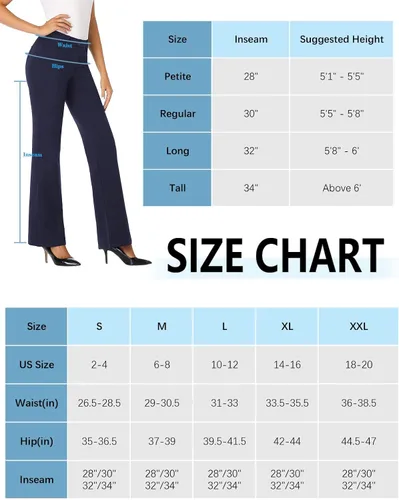 Vista 6 de Tapata - Pantalones de vestir con corte de bota para mujer pantalones con bolsillos altos pequeños para oficina trabajo negocios y uso casual de 28