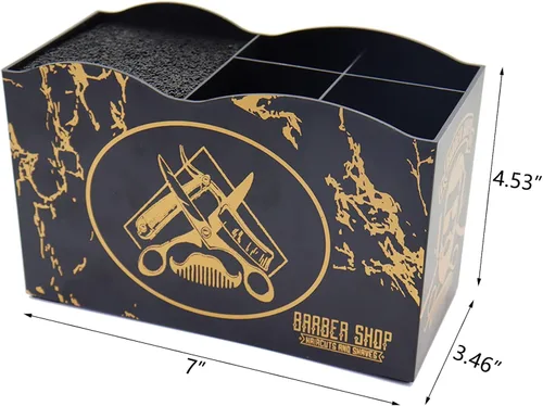Vista 6 de Caja de soporte para tijeras de peluquería, suministros de peluquería, accesorios para estación de herramientas, organizador de escritorio, clips