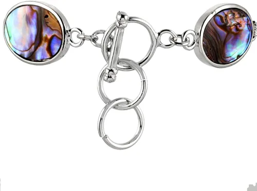 Vista 2 de SUNYIK Pulsera de concha de abulón natural para mujer y hombre, brazalete de eslabones ajustables para unisex, formas variadas