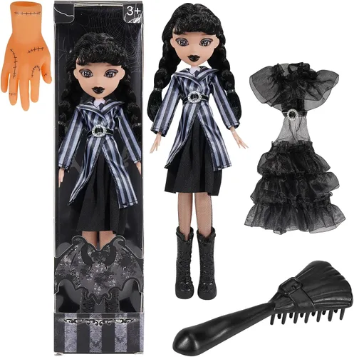 Vista 7 de Muñecas de moda de 11.5 pulgadas, vestido negro, muñecas de Navidad de Halloween, cumpleaños para fanáticos