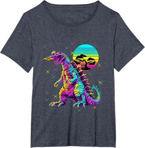 Vista 47 de Cool Streetwear synthwave 80s 90s retro anime snakezilla camiseta, Negro
