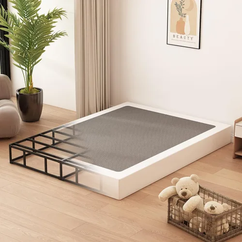 Vista 11 de Husleephu Base de cama de metal de alto perfil de 8 pulgadas con somier
