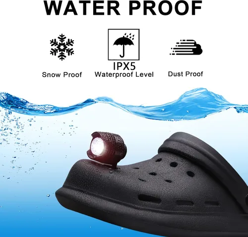 Vista 5 de Headlights for Shoes with 8 Batteries, 3 Modes LED Flashlight Shoes Headlights Accessories for Camping Lasting 72 Hours IPX5 Waterproof Shoe Charm