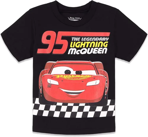 Vista 2 de Disney Pixar Cars Tow Mater Lightning McQueen - Paquete de 3 camisetas para bebés y niños grandes