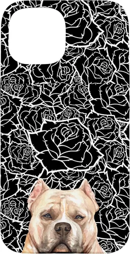 Vista 6 de American Bulldog Bully Dog Rose Flower Black White Pattern Case for iPhone 17